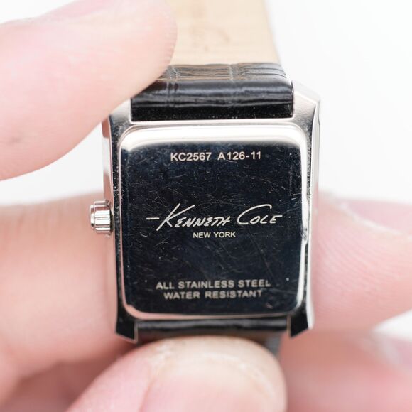 Kenneth Cole KC2567 Tank - 22mm MoP Dial - New Battery - Black Croco Leather main image 7
